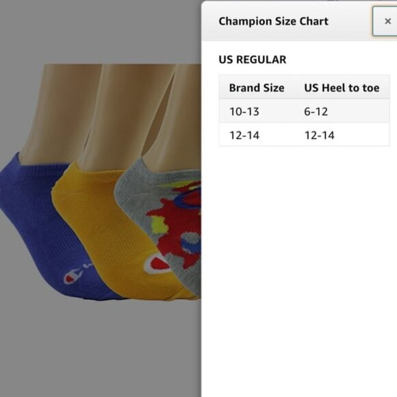 Champion Women’s Multi Logo Super No Show Socks 3-Pack  SZ 8-12 - Picture 9 of 13
